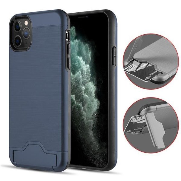 Iphone iPhone TCAIP11M-CTG3-NA Kardcase Protective Hybrid 2 in 1 Card To Go 2nd Generation Credit Card Case with Silk Back Plate for iphone 11 Pro Max - Metallic Navy TCAIP11M-CTG3-NA